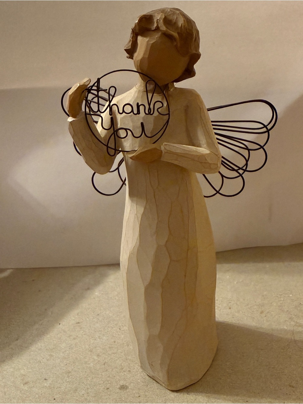Willow Tree “Just For You” Figurine Holding "Thank You" Wire Accent